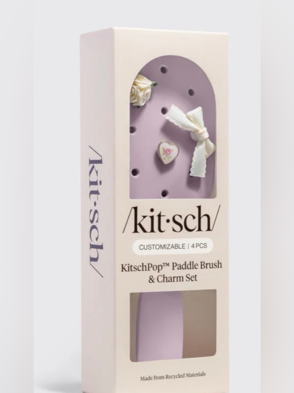 Kitsch KitschPop Paddle Brush & Charm Set in Soft Violet